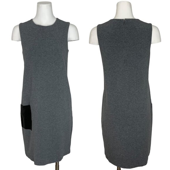 COS Shift Dress S Gray Sleeveless Mini Pocket Career Modest Fall Fashion - Picture 1 of 12